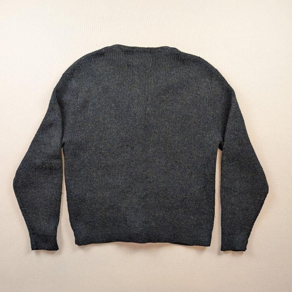 Vintage 60s Brentwood Blue Grey Button Up Wool Cardigan Size Medium Kurt Cobain - Picture 5 of 7